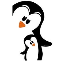 Adesivo Decoração Cozinha Geladeira Pinguim Pai e Filhote