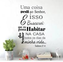 Adesivo Decoração Parede Frase Bíblica Religioso Salmos 27:4