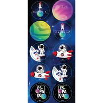 Adesivo decorativo astronauta - 30 unidades para decoração de festas Adesivo decorativo astronauta - 30 unidades para decoração de festas