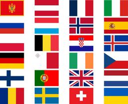 Adesivo Decorativo Bandeira Países da Europa - Notebook - Carros - Caderno - com 15 CM de Largura