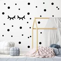 Adesivo Decorativo Bolinhas E Cílios - Adesivos De Parede