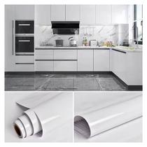 Adesivo Decorativo Branco Brilho Envelopamento Móveis 2mx60cm