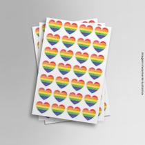 Adesivo Decorativo Coração Arco-íris LGBT