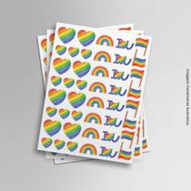 Adesivo Decorativo Coração I love you Arco-íris LGBT Adesivo Decorativo Coração I love you Arco-íris LGBT