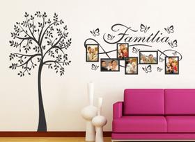 Adesivo Decorativo de Arvore floral e Porta Retratos Família Adesivo Decorativo de Arvore floral e Porta Retratos Família