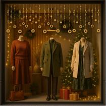 Adesivo Decorativo De Natal Guirlanda Para Vitrine Portas Fachadas