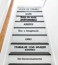 Adesivo Decorativo de Para Escada ou Parede Frase Mude de Opinião