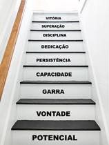 Adesivo Decorativo de Para Escada ou Parede Frase Vitoria, Superação Adesivo Decorativo de Para Escada ou Parede Frase Vitoria, Superação