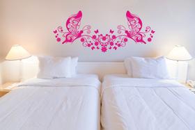 Adesivo Decorativo de Parede 2 Borboletas Floral Grande para sala quarto decoração