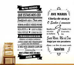 Adesivo Decorativo de Parede 2 Oração Pai Nosso e Ave Maria