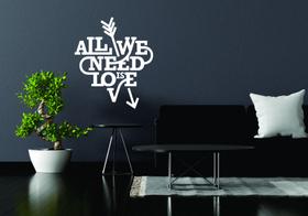Adesivo Decorativo De Parede All We Need Is Love Cor Preto Adesivo Decorativo De Parede All We Need Is Love Cor Preto