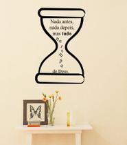 Adesivo Decorativo de Parede Ampulheta e Frase Tudo no Tempo de Deus Adesivo Decorativo de Parede Ampulheta e Frase Tudo no Tempo de Deus