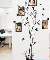 Adesivo Decorativo de Parede Arvore Porta Foto e Pássaros