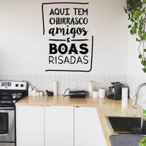 Adesivo Decorativo de Parede Churrasco, Amigos e Boas Risadas