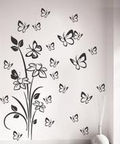 Adesivo Decorativo de Parede Combo Floral e Kit 68 Borboleta Adesivo Decorativo de Parede Combo Floral e Kit 68 Borboleta