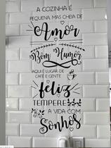 Adesivo Decorativo de Parede Frase A Cozinha com Amor E Bom Humor e Feliz Tempere Sonhos Adesivo Decorativo de Parede Frase A Cozinha com Amor E Bom Humor e Feliz Tempere Sonhos