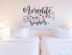 Adesivo Decorativo De Parede Frase Acredite Nos Sonhos Sala