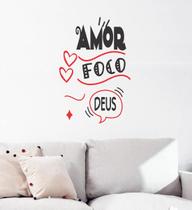 Adesivo Decorativo De Parede Frase Amor Foco Deus Lindo