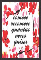 Adesivo Decorativo de Parede Frase Comece, Recomece