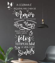 Adesivo Decorativo de Parede Frase Cozinha é Amor Feliz Humor Adesivo Decorativo de Parede Frase Cozinha é Amor Feliz Humor