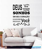 Adesivo Decorativo de Parede Frase Deus Sonho Sala Quarto Adesivo Decorativo de Parede Frase Deus Sonho Sala Quarto