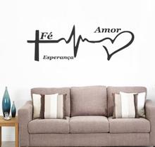 Adesivo Decorativo De Parede Frase Fé, Amor E Esperança