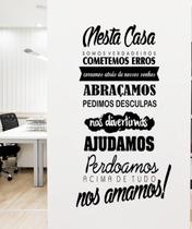 Adesivo Decorativo De Parede Frase Nesta Casa Amamos