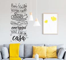 Adesivo Decorativo De Parede Frase Respire Fundo e Bem Vindo