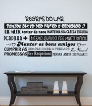 Adesivo Decorativo de Parede Frases Regras do Lar para sala e cozinha