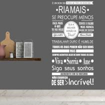Adesivo Decorativo De Parede Frases Viva Sorria Ame Acredite