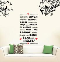 Adesivo Decorativo De Parede Galhos E Frase Fale Com Amor