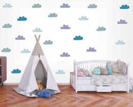 Adesivo Decorativo De Parede Infantil Nuvens Candy Color - Colakoala Adesivos