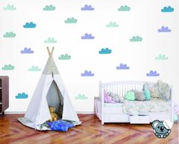Adesivo Decorativo de Parede Infantil Nuvens Candy Color