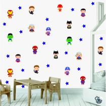 Adesivo Decorativo de Parede Infantil Super Heróis Cute Baby