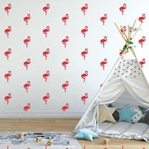 Adesivo Decorativo de Parede - Kit Com 40 Flamingos - 035kaa18