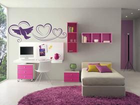 Adesivo Decorativo de Parede Pássaros Românticos Formando Coração Adesivo Decorativo de Parede Pássaros Românticos Formando Coração