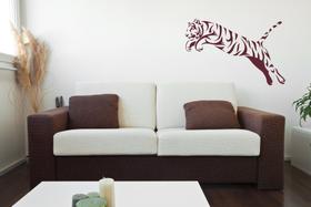 Adesivo Decorativo de Parede Sala Animal Tigre Pulando Adesivo Decorativo de Parede Sala Animal Tigre Pulando