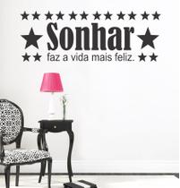 Adesivo Decorativo de Parede Sala e Quarto Frase Sonhar...