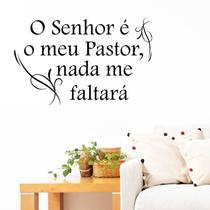 Adesivo Decorativo de Parede / Salmo 23 / O Senhor é meu Pastor e nada me Faltará (60x40cm)