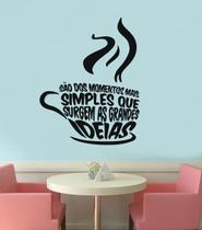 Adesivo Decorativo de Parede xícara Frases Momentos Mais Simples