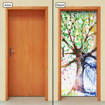 Adesivo Decorativo de Porta - Árvore - Aquarela - 397cnpt - Allodi