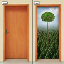 Adesivo Decorativo de Porta - Árvore - Natureza - 1237cnpt Adesivo Decorativo de Porta - Árvore - Natureza - 1237cnpt