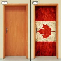 Adesivo Decorativo de Porta - Bandeira Canadá - 188cnpt