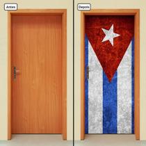 Adesivo Decorativo de Porta - Bandeira Cuba - 1964cnpt