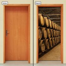 Adesivo Decorativo de Porta - Barril De Vinho - 652cnpt