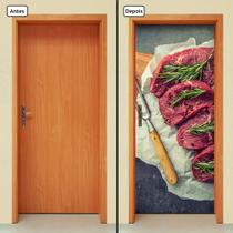 Adesivo Decorativo de Porta - Carne - Comida - 813cnpt