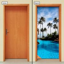Adesivo Decorativo de Porta - Coqueiros - 1256cnpt