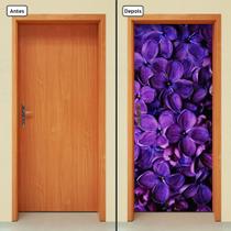 Adesivo Decorativo de Porta - Flores - Violetas - 1953cnpt