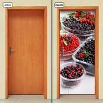 Adesivo Decorativo de Porta - Frutas Vermelhas - 1281cnpt Adesivo Decorativo de Porta - Frutas Vermelhas - 1281cnpt
