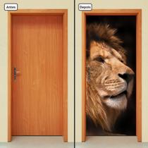 Adesivo Decorativo de Porta - Leão - 068cnpt Adesivo Decorativo de Porta - Leão - 068cnpt
